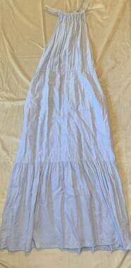 Joie Linen Blend Tiered Halter Maxi Dress in Light Blue